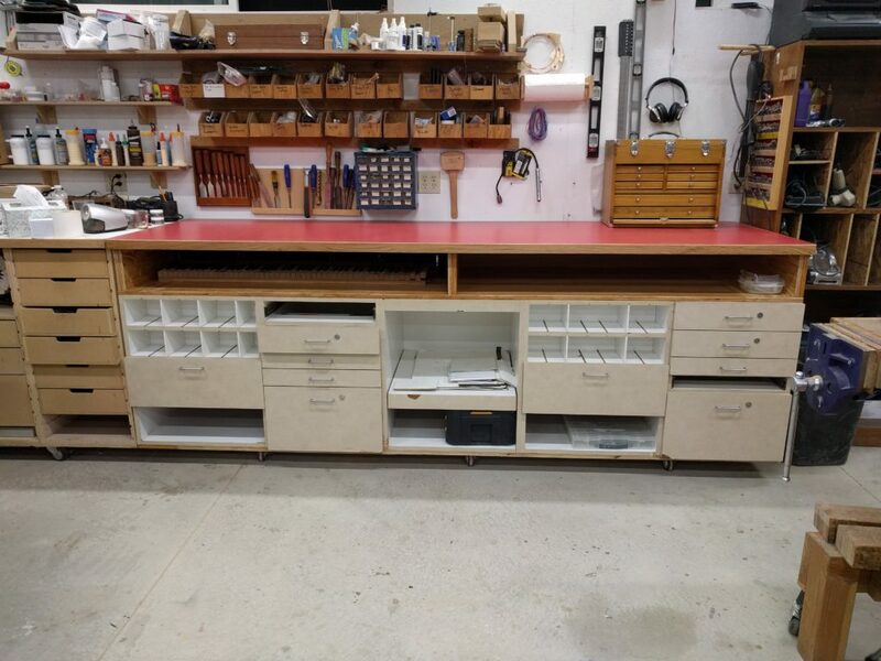 Workbench for the piano shop