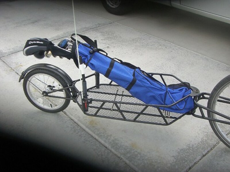 Bicycle Trailer and golf clubs