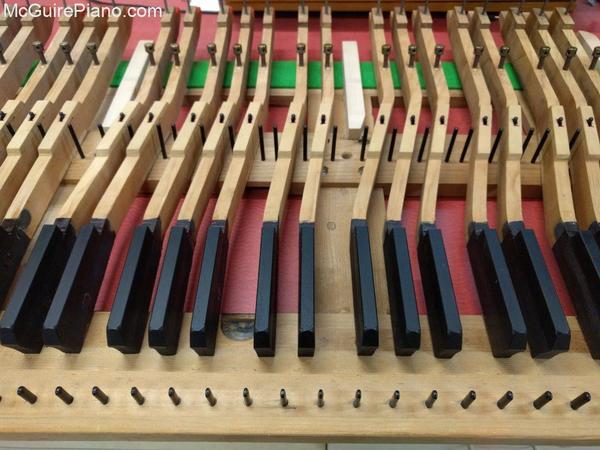 piano keys sharps installed on keyframe