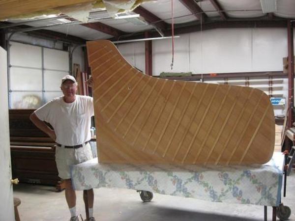 Dale Erwin with a soundboard he built